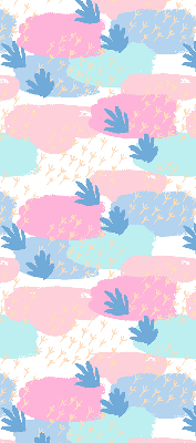 Fabric roller blind for window Traces on a colored background