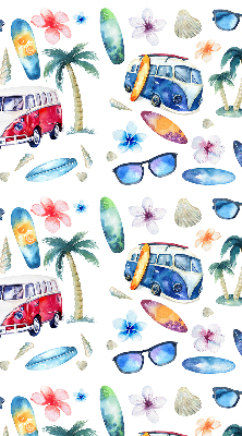 Fabric roller blind for window Hawaii cars and palm trees