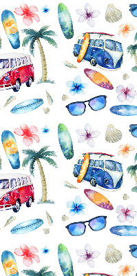 Fabric roller blind for window Hawaii cars and palm trees