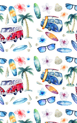 Fabric roller blind for window Hawaii cars and palm trees