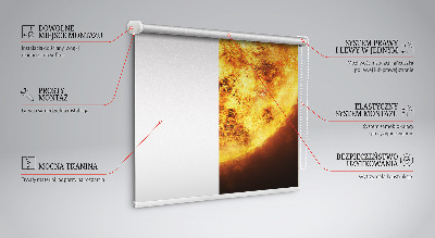 Blackout roller blind in yellow mesh
