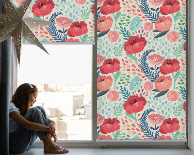 Fabric roller blind for window Poppy