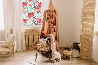 Fabric roller blind for window Poppy