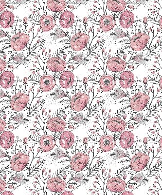 Blackout roller blind with a flower buds from the tree pattern