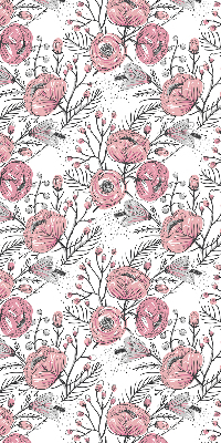 Blackout roller blind with a flower buds from the tree pattern