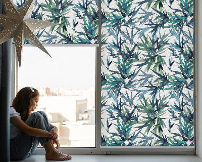 Fabric roller blind for window Leaves