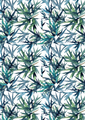 Fabric roller blind for window leaves print