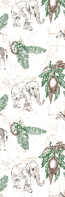 Blackout roller blind Giraffes, elephants and leaves