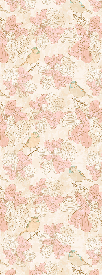 Blackout roller blind for window Birds among the flowers