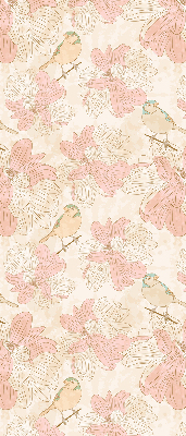Blackout roller blind for window Birds among the flowers