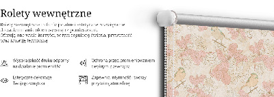 Blackout roller blind birds among the flowers design