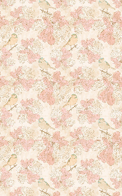 Blackout roller blind for window Birds among the flowers