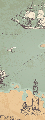 Blackout roller blind for window Ocean map