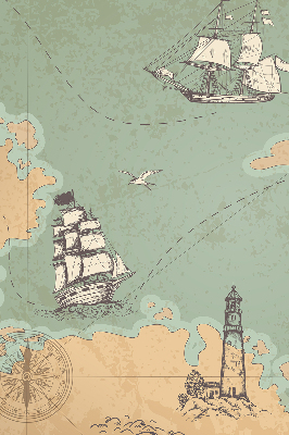 Blackout roller blind for window Ocean map