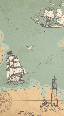 Blackout roller blind for window Ocean map