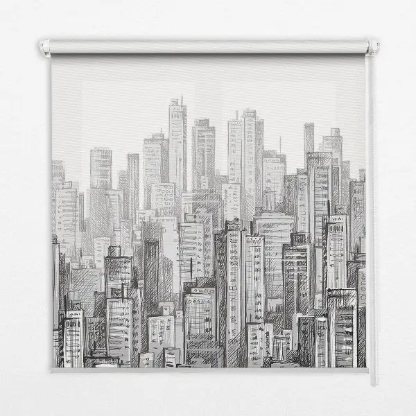 Blackout roller blind City design for windows