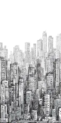 Blackout roller blind City design for windows