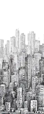 Blackout roller blind City design for windows