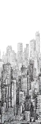 Blackout roller blind City design for windows