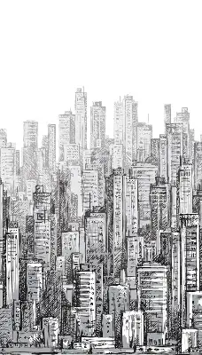 Blackout roller blind City design for windows