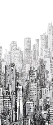Blackout roller blind City design for windows