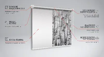 Blackout roller blind City design for windows