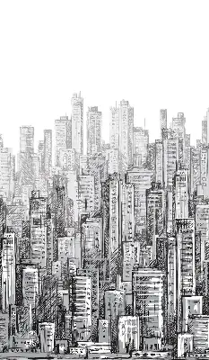 Blackout roller blind City design for windows
