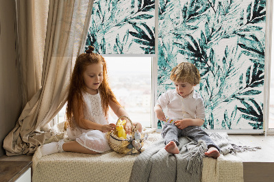 Fabric roller blind for window Leaves