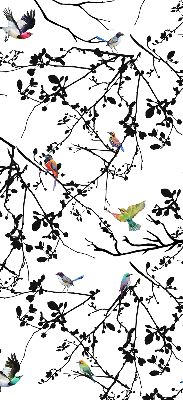 Blackout roller blind Birds on the branches
