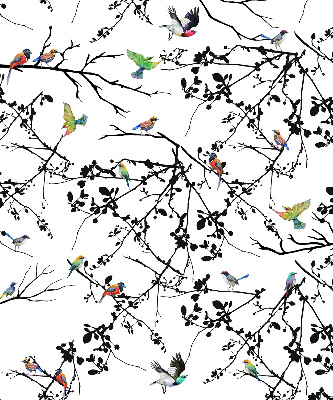 Blackout roller blind Birds on the branches