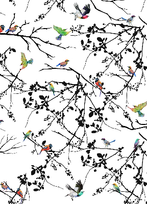 Blackout roller blind Birds on the branches