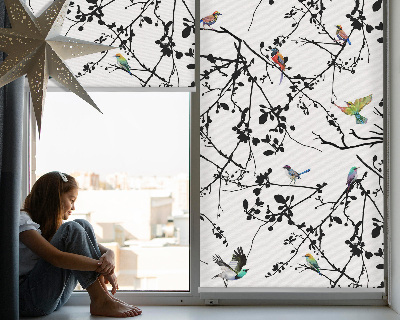 Blackout roller blind Birds on the branches