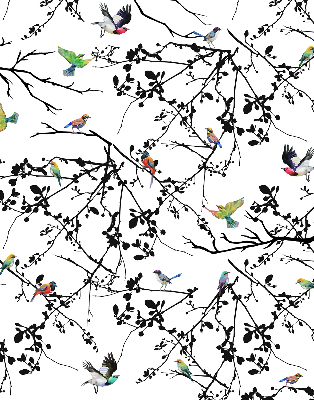Blackout roller blind Birds on the branches