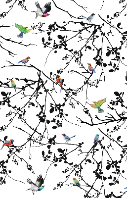 Blackout roller blind Birds on the branches