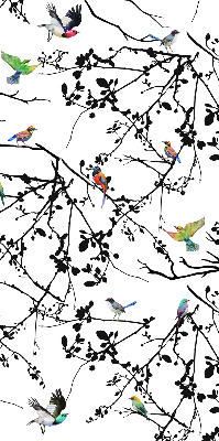 Blackout roller blind Birds on the branches