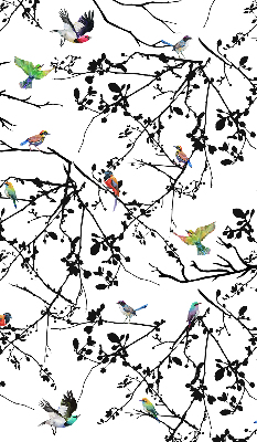 Blackout roller blind Birds on the branches