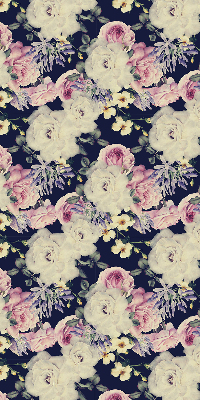 Fabric roller blind for window roses pattern