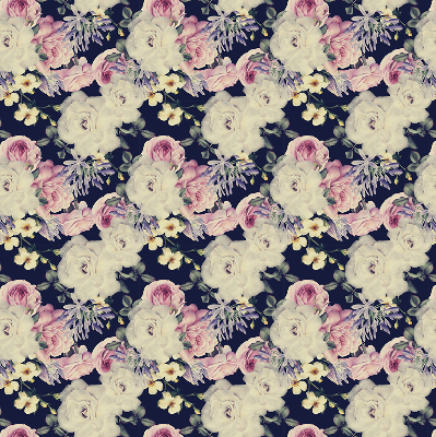 Fabric roller blind for window Roses