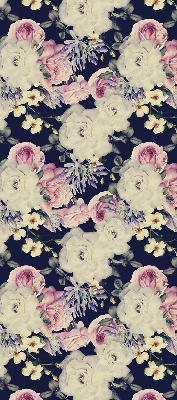 Fabric roller blind for window roses pattern