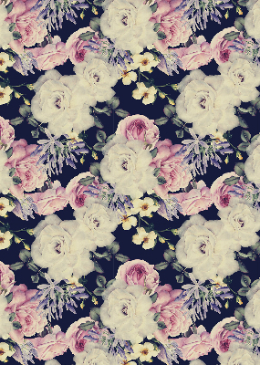 Fabric roller blind for window Roses