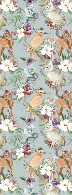 Blackout roller blind for window Roe deer birds and rabbits
