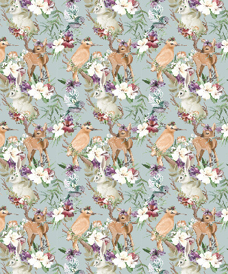Blackout roller blind for window Roe deer birds and rabbits