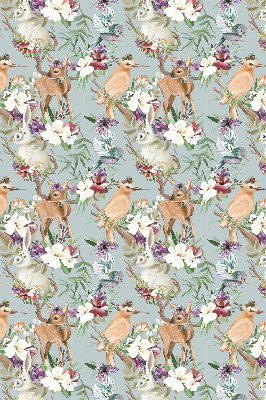 Blackout roller blind for window Roe deer birds and rabbits