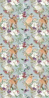 Blackout roller blind for window Roe deer birds and rabbits
