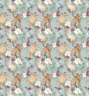 Blackout roller blind for window Roe deer birds and rabbits