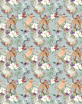 Blackout roller blind for window Roe deer birds and rabbits