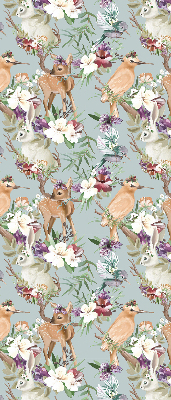 Blackout roller blind for window Roe deer birds and rabbits