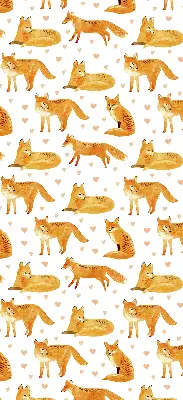 Blackout roller blind with foxes print