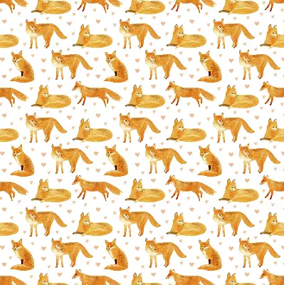Blackout roller blind with foxes print