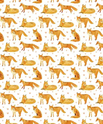 Blackout roller blind with foxes print